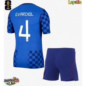 Kroatia Josko Gvardiol #4 Vieraspaita Lapsille MM-kisat 2026 Lyhythihainen (+ shortsit)